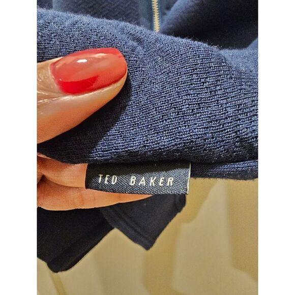 Ted Baker Men's Navy Blue Zip Front Jacket Size 5 - Picture 9 of 10